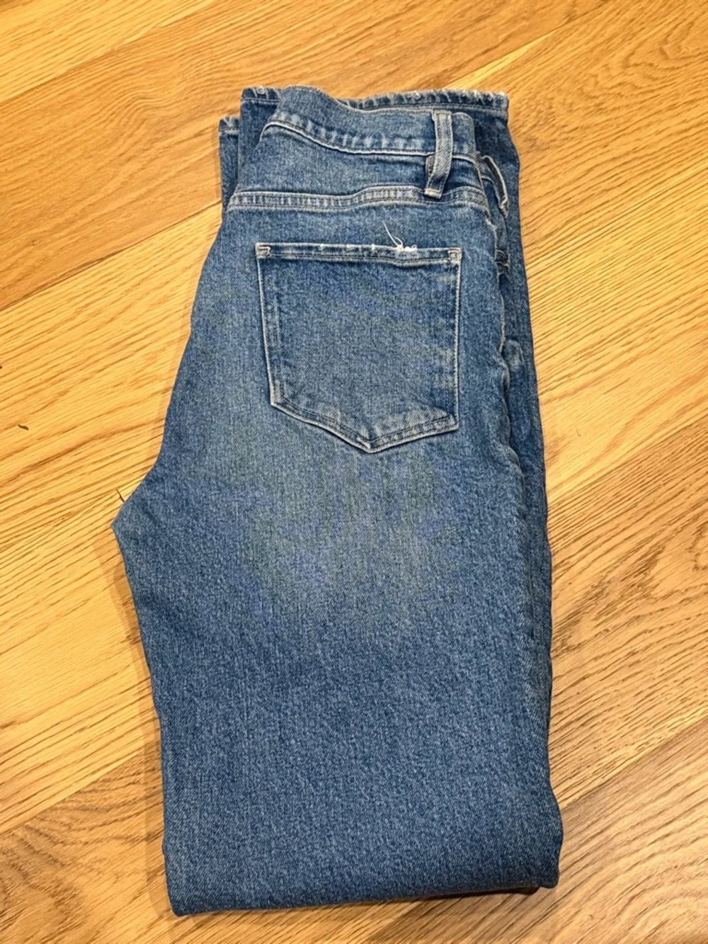 Frame Denim Blue High-Rise Straight-Leg Jeans - Picture 7 of 8